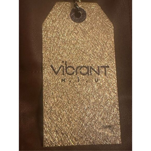 VIBRANT SKINNY ankle ZIPPER cognac brown faux leather size 11 (W 29) - Picture 4 of 7